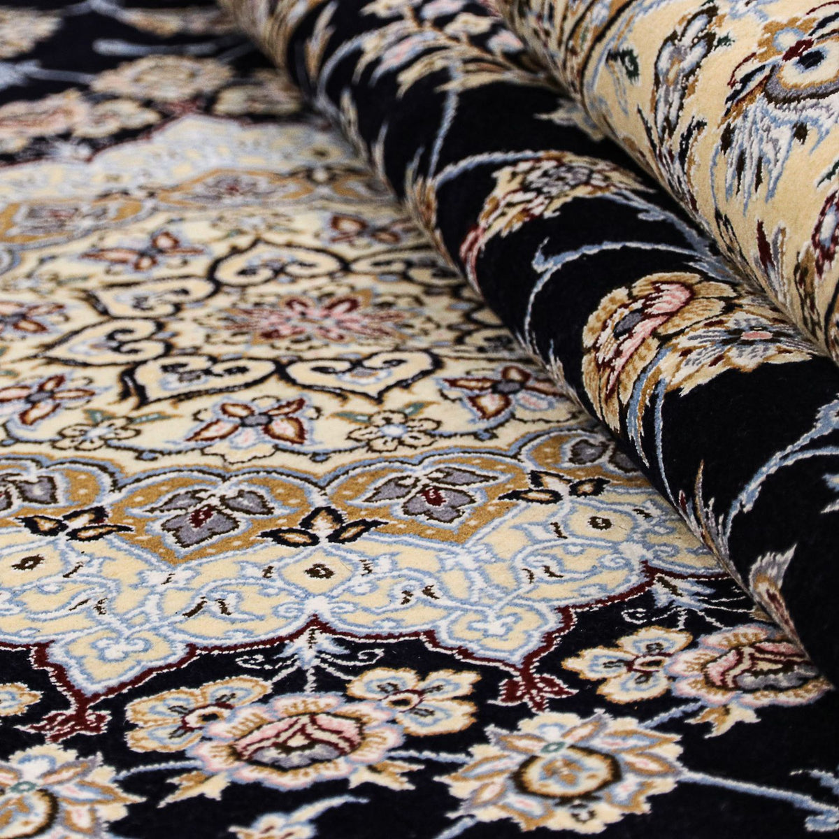 Perzisch tapijt - Nain - Koninklijk - 356 x 248 cm - donkerblauw