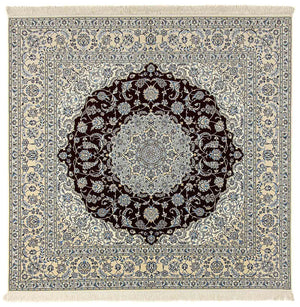 Perzisch tapijt - Nain - Premium vierkant  - 260 x 252 cm - donkerblauw