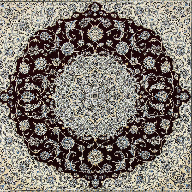 Perzisch tapijt - Nain - Premium vierkant  - 260 x 252 cm - donkerblauw