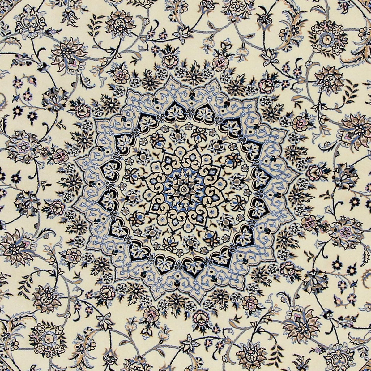 Perzisch tapijt - Nain - Premium rond  - 200 x 200 cm - beige