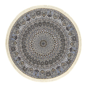 Perzisch tapijt - Nain - Premium rond  - 200 x 200 cm - beige