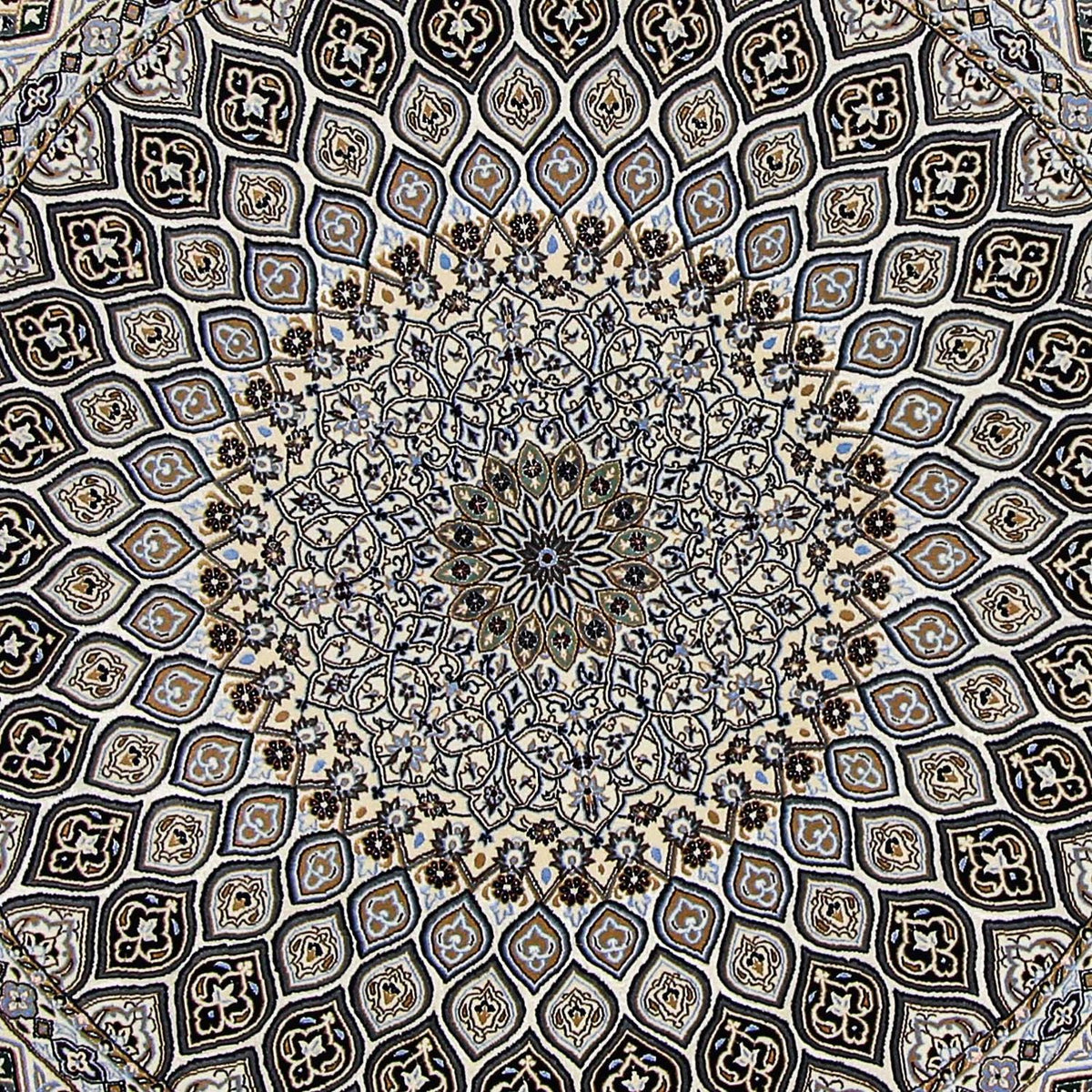 Perzisch tapijt - Nain - Premium rond  - 200 x 200 cm - beige