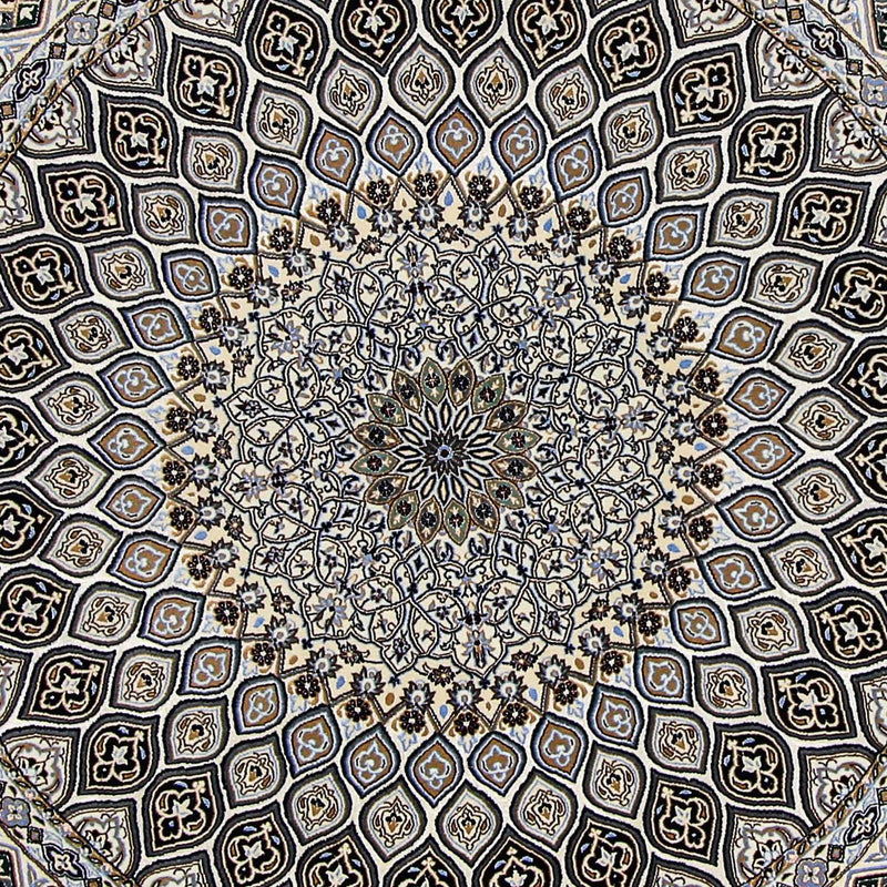 Perzisch tapijt - Nain - Premium rond  - 200 x 200 cm - beige