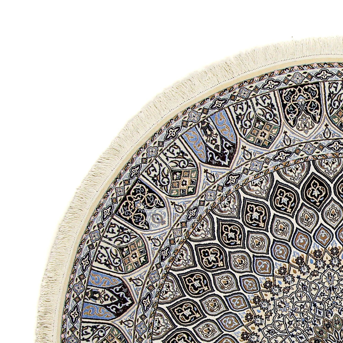 Perzisch tapijt - Nain - Premium rond  - 200 x 200 cm - beige