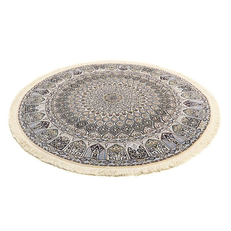 Perzisch tapijt - Nain - Premium rond  - 200 x 200 cm - beige