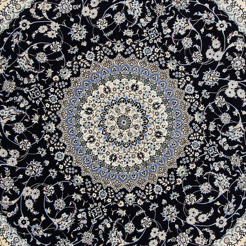 Perzisch tapijt - Nain - Premium rond  - 250 x 250 cm - donkerblauw
