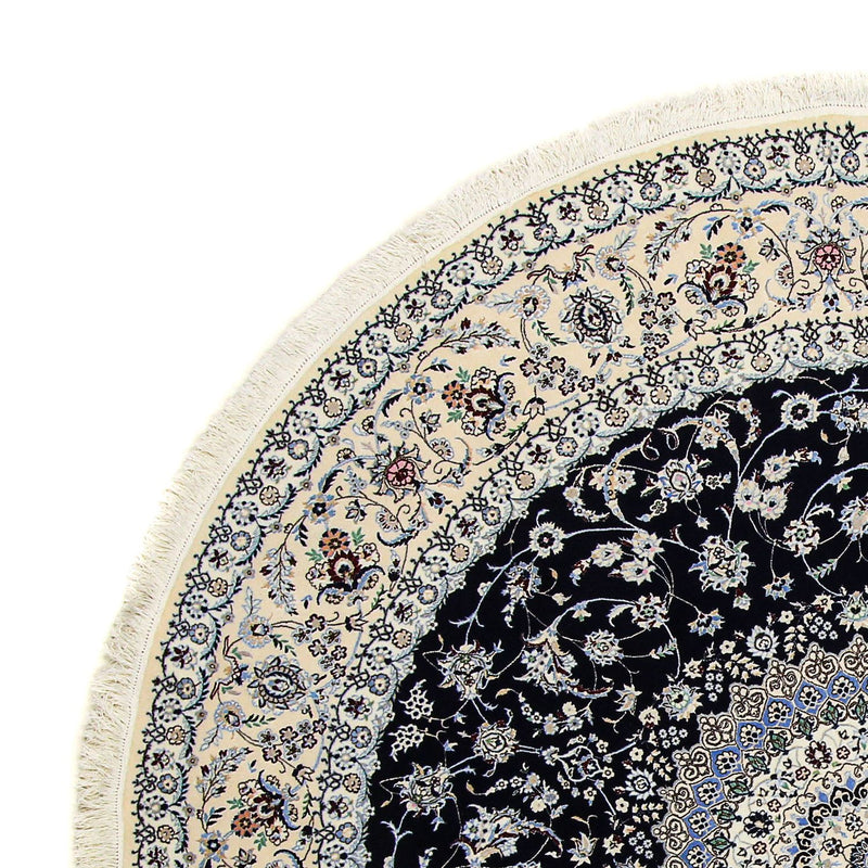 Perzisch tapijt - Nain - Premium rond  - 250 x 250 cm - donkerblauw