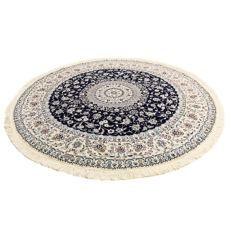 Perzisch tapijt - Nain - Premium rond  - 250 x 250 cm - donkerblauw