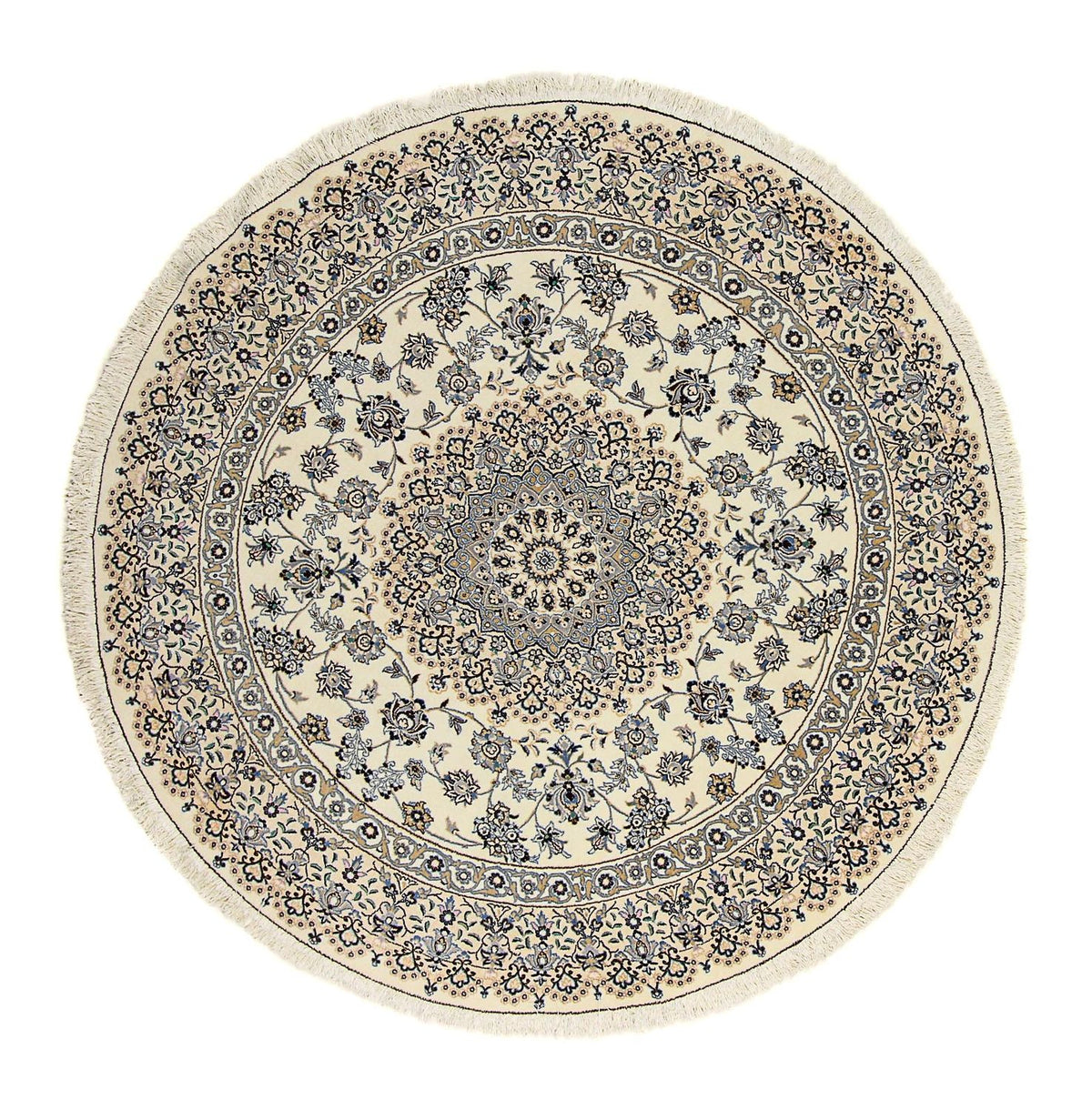 Perzisch tapijt - Nain - Koninklijk rond  - 200 x 200 cm - beige