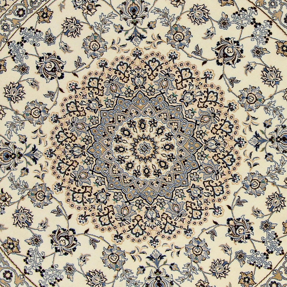 Perzisch tapijt - Nain - Koninklijk rond  - 200 x 200 cm - beige