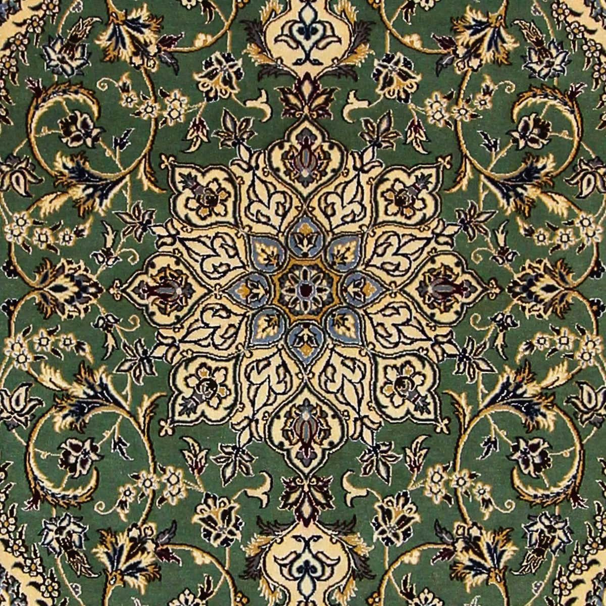 Perzisch tapijt - Nain - Premium - 155 x 100 cm - donkergroen