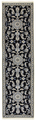 Loper Perzisch tapijt - Nain - 290 x 80 cm - donkerblauw