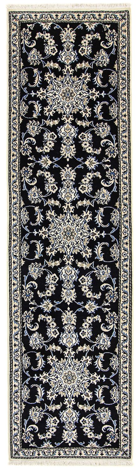 Loper Perzisch tapijt - Nain - 290 x 80 cm - donkerblauw
