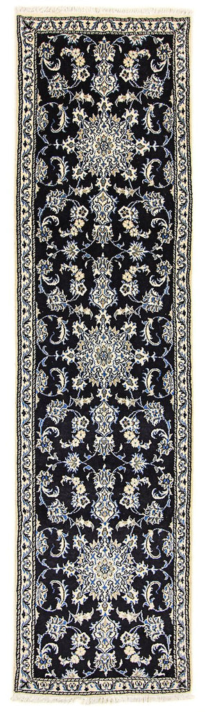 Loper Perzisch tapijt - Nain - 310 x 78 cm - donkerblauw
