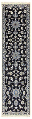 Loper Perzisch tapijt - Nain - 297 x 76 cm - donkerblauw