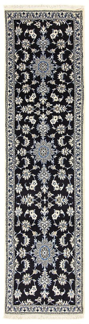Loper Perzisch tapijt - Nain - 297 x 76 cm - donkerblauw