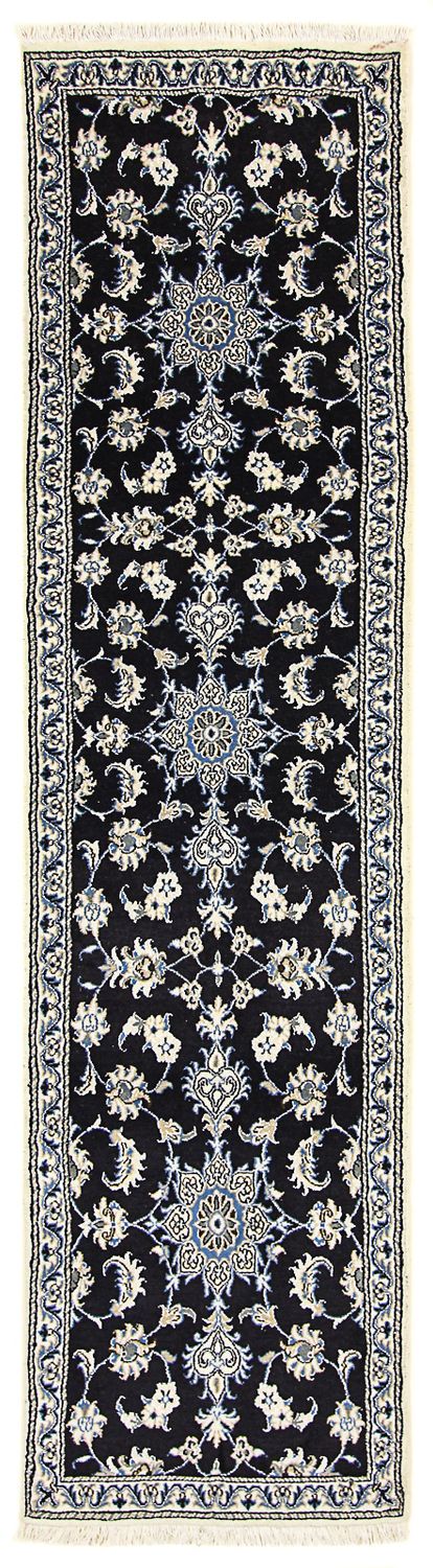 Loper Perzisch tapijt - Nain - 297 x 76 cm - donkerblauw