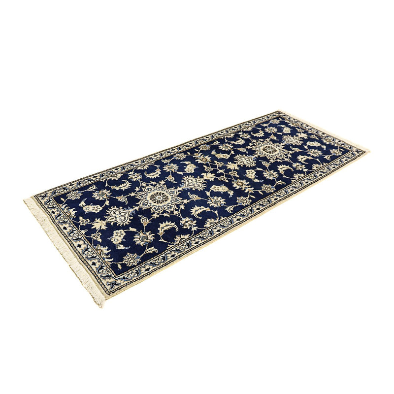 Loper Perzisch tapijt - Nain - 195 x 77 cm - donkerblauw