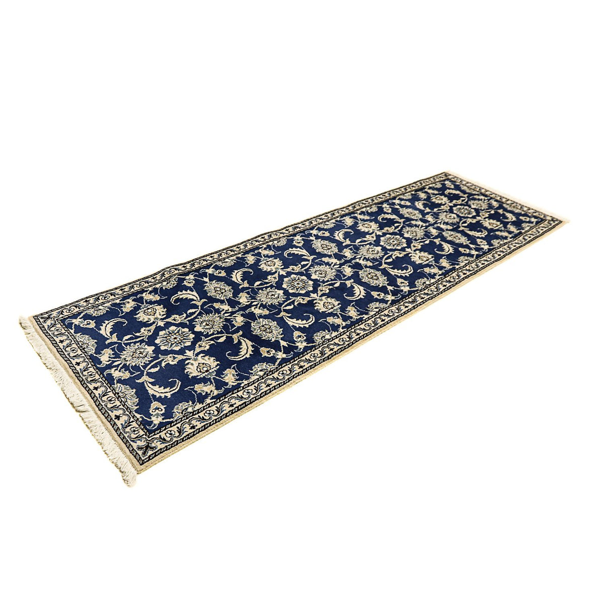 Loper Perzisch tapijt - Nain - 243 x 78 cm - blauw