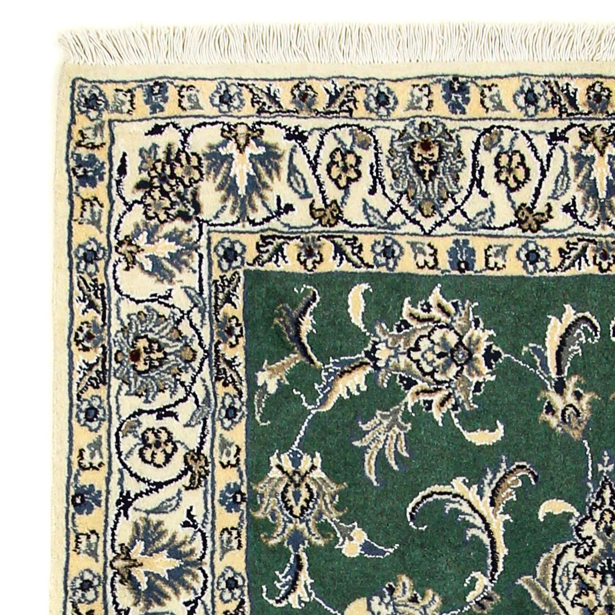 Perzisch tapijt - Nain - 203 x 115 cm - donkergroen