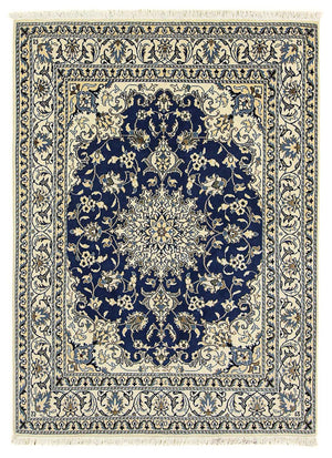 Perzisch tapijt - Nain - 196 x 145 cm - donkerblauw