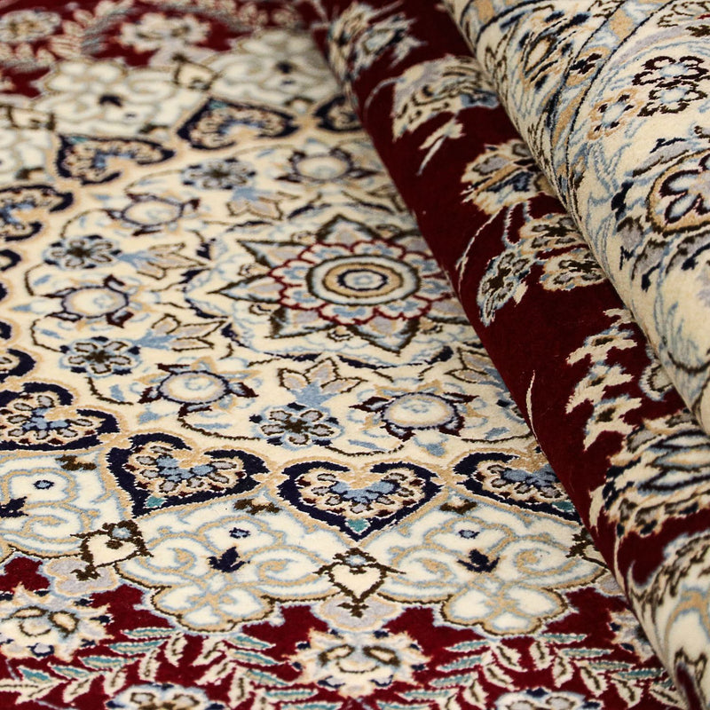 Perzisch tapijt - Nain - Premium vierkant  - 207 x 206 cm - donkerrood