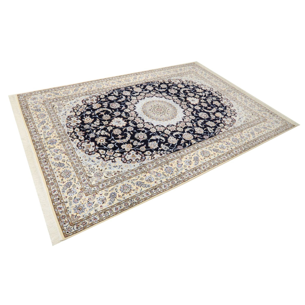 Perzisch tapijt - Nain - Koninklijk - 356 x 248 cm - donkerblauw