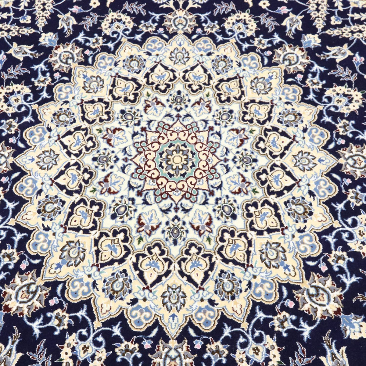 Perzisch tapijt - Nain - Koninklijk rond  - 260 x 260 cm - donkerblauw