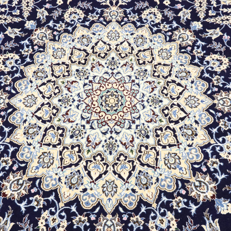 Perzisch tapijt - Nain - Koninklijk rond  - 260 x 260 cm - donkerblauw