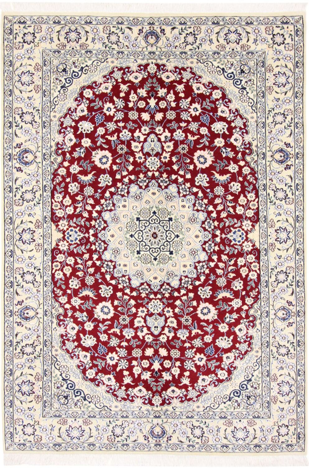 Perzisch tapijt - Nain - Koninklijk - 218 x 156 cm - rood