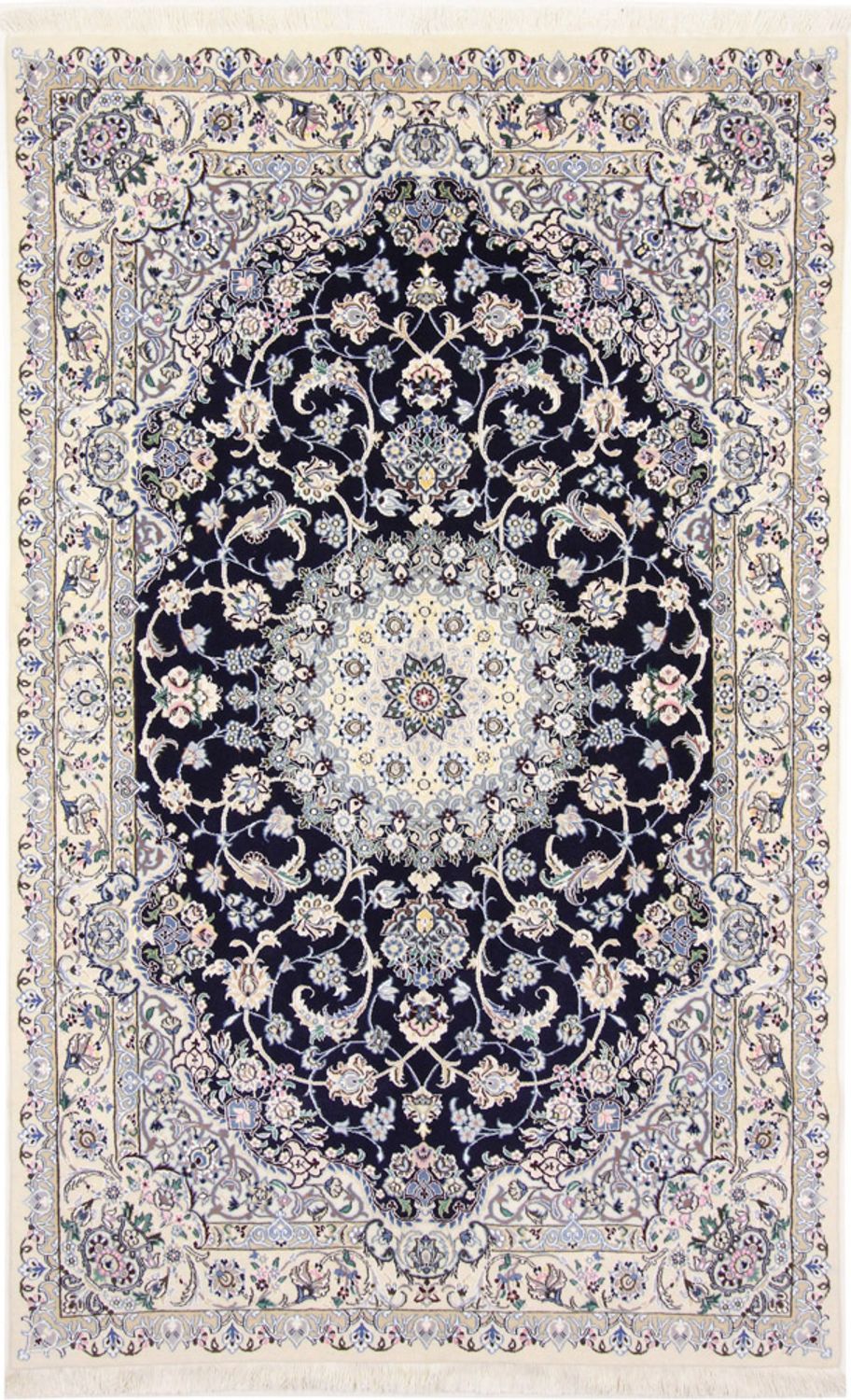 Perzisch tapijt - Nain - Koninklijk - 247 x 156 cm - donkerblauw