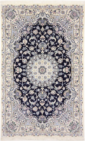 Perzisch tapijt - Nain - Koninklijk - 247 x 156 cm - donkerblauw