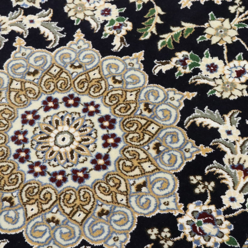 Loper Perzisch tapijt - Nain - Koninklijk - 195 x 84 cm - donkerblauw