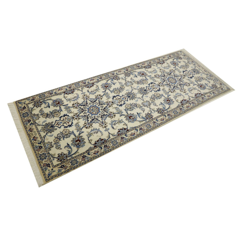 Loper Perzisch tapijt - Nain - Koninklijk - 298 x 80 cm - beige
