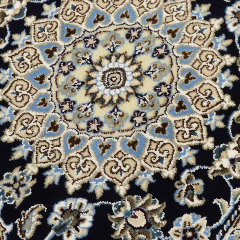 Loper Perzisch tapijt - Nain - Koninklijk - 196 x 61 cm - donkerblauw