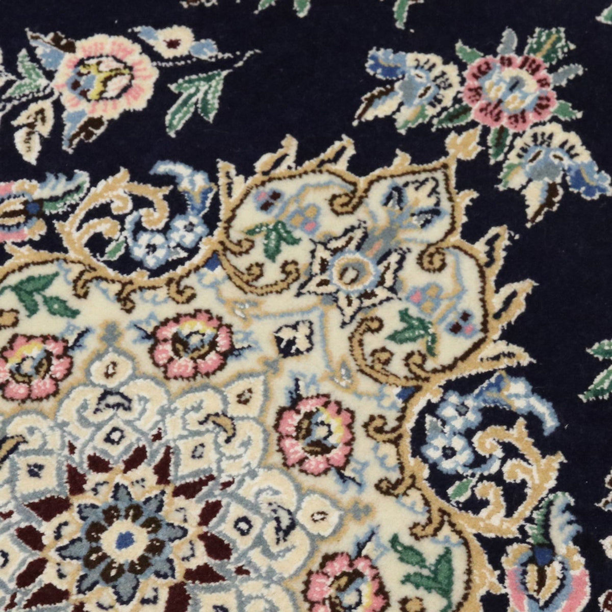 Perzisch tapijt - Nain - Koninklijk - 90 x 60 cm - donkerblauw