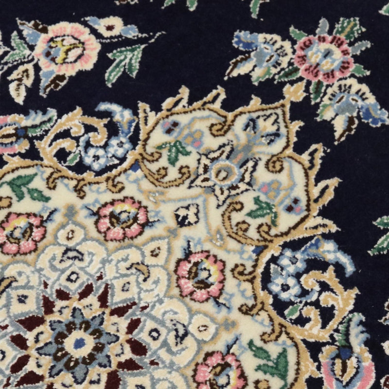 Perzisch tapijt - Nain - Koninklijk - 90 x 60 cm - donkerblauw