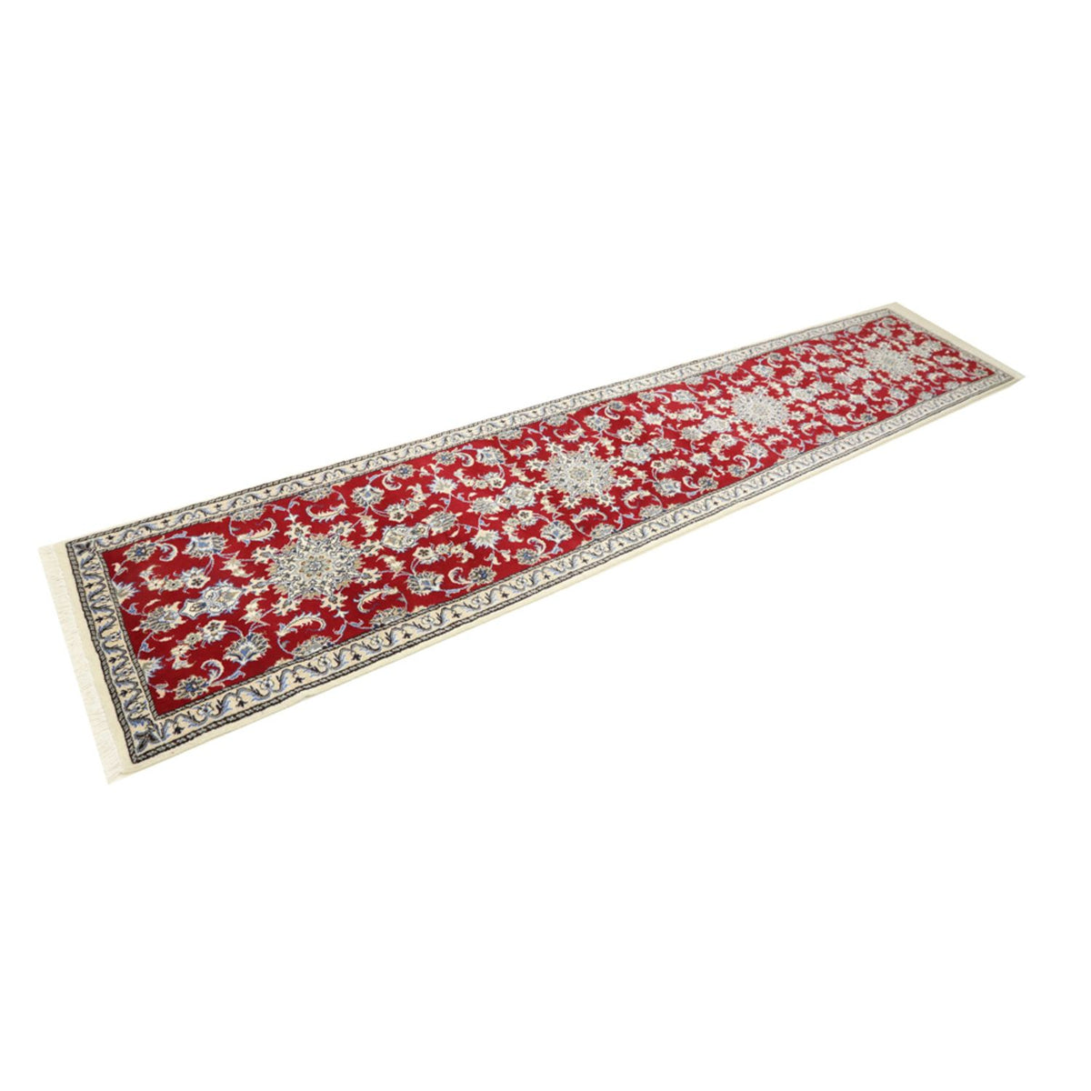 Loper Perzisch tapijt - Nain - 390 x 78 cm - rood