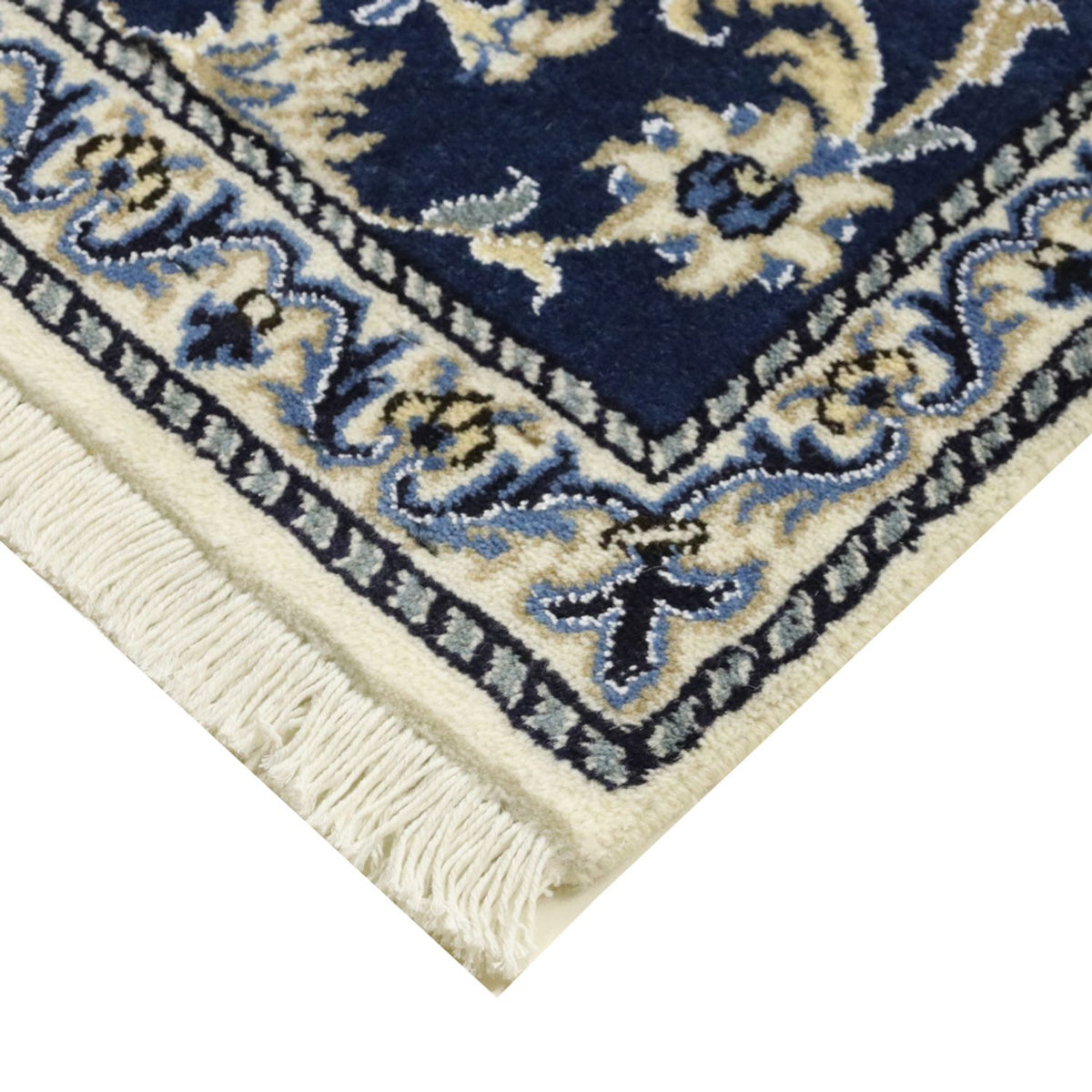 Loper Perzisch tapijt - Nain - 387 x 77 cm - donkerblauw