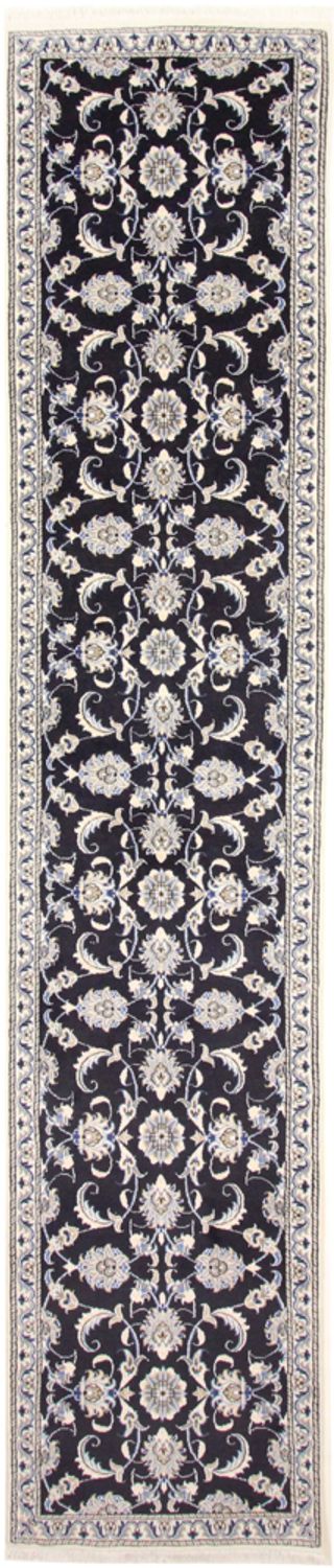 Loper Perzisch tapijt - Nain - 394 x 79 cm - donkerblauw