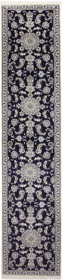 Loper Perzisch tapijt - Nain - 383 x 76 cm - donkerblauw