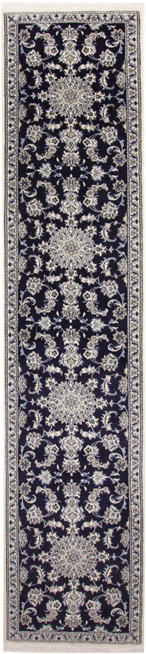 Loper Perzisch tapijt - Nain - 383 x 76 cm - donkerblauw