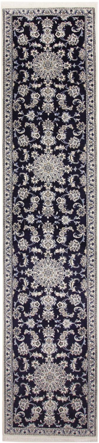 Loper Perzisch tapijt - Nain - 383 x 76 cm - donkerblauw