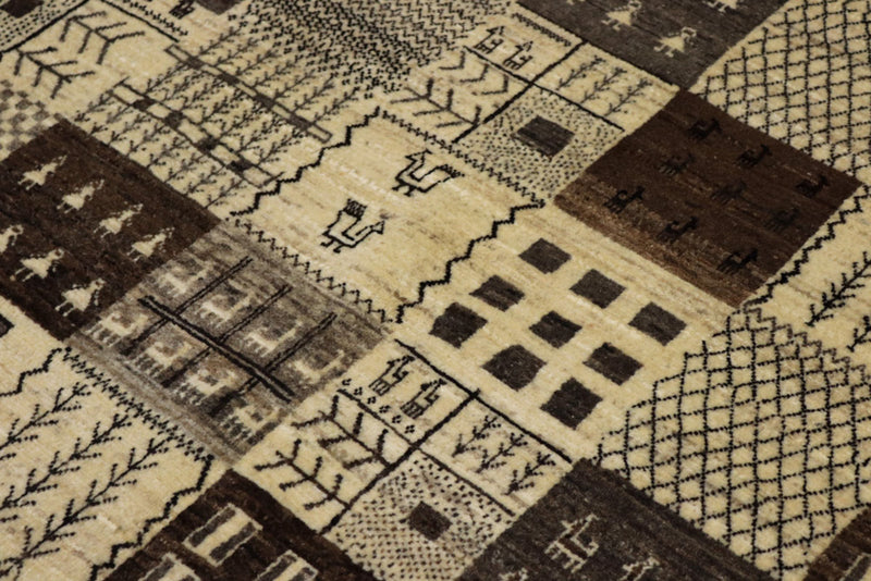 Gabbeh Teppich - Loribaft Indus - 206 x 152 cm - dunkelbeige