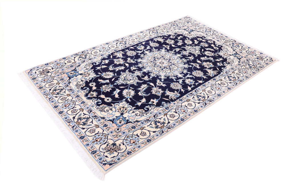 Perserteppich - Nain - 202 x 119 cm - dunkelblau