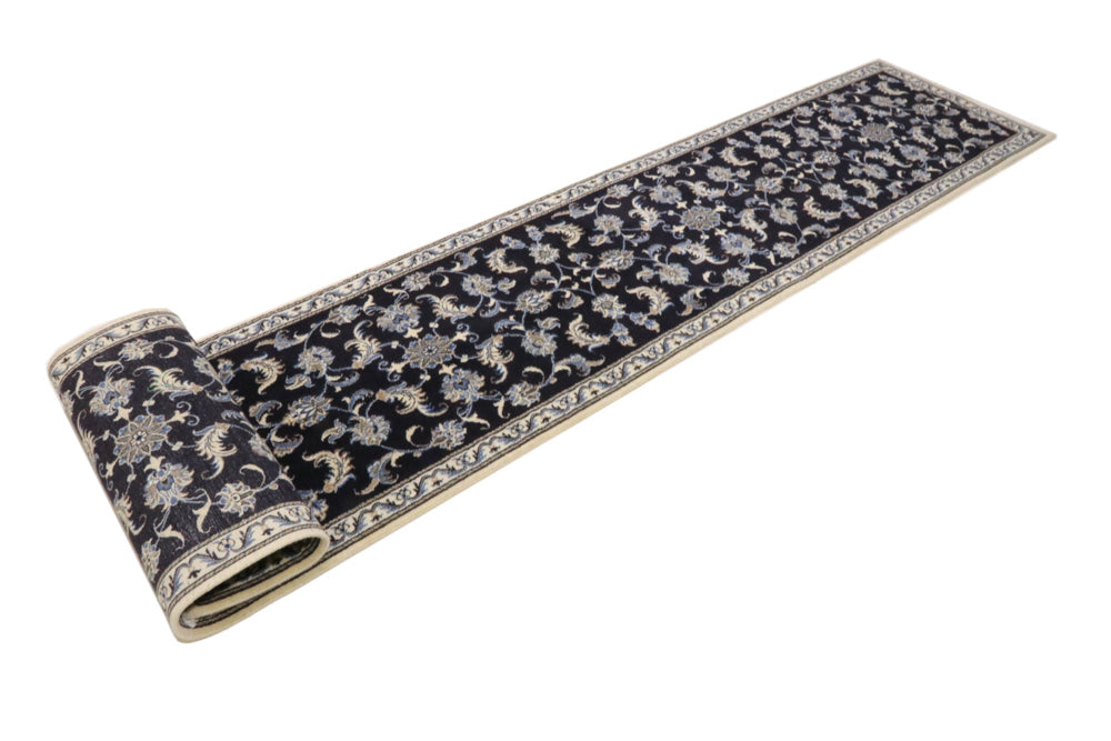 Läufer Perser - Nain - 393 x 77 cm - dunkelblau