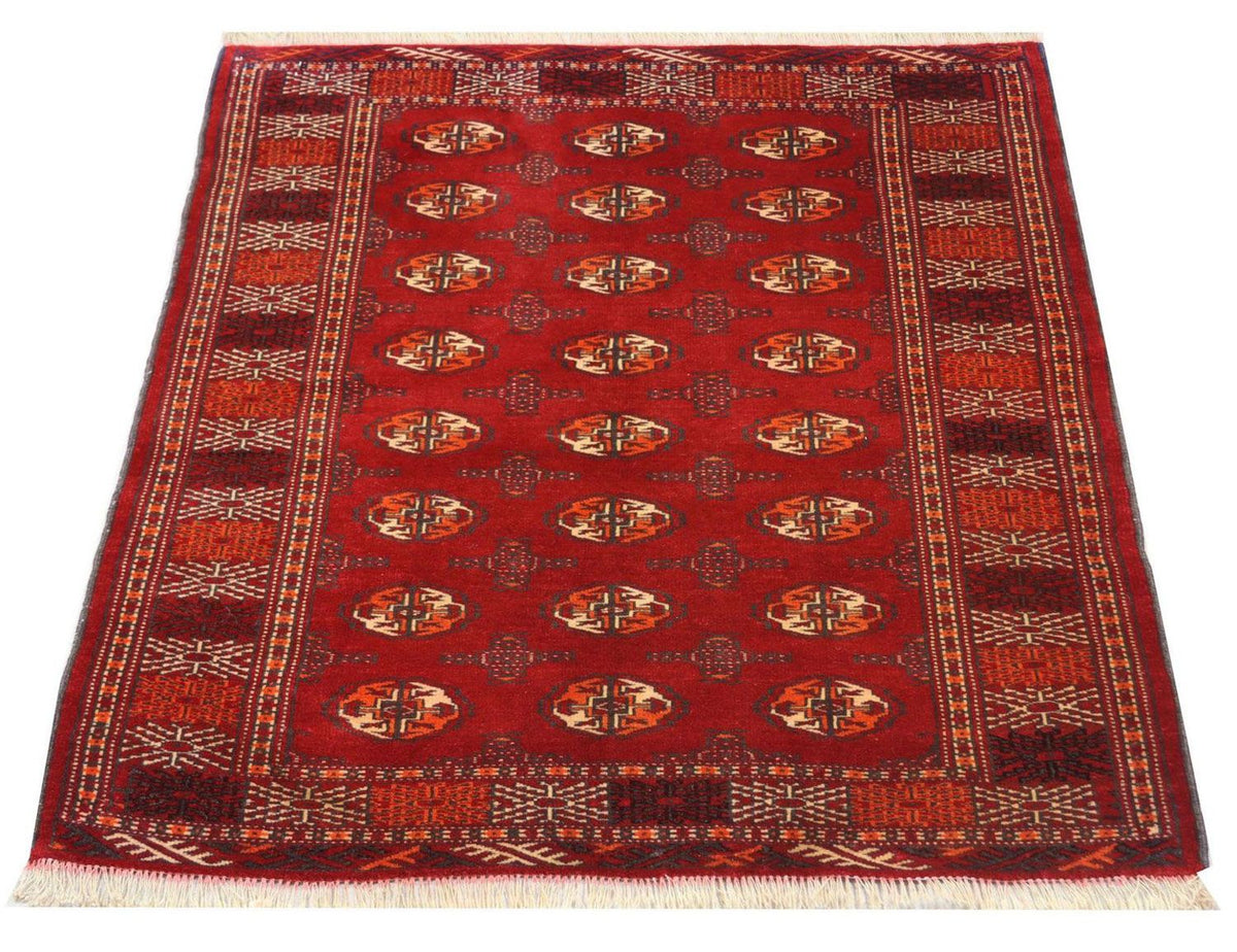 Turkaman tapijt - 144 x 110 cm - rood