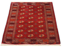 Turkaman tapijt - 144 x 110 cm - rood