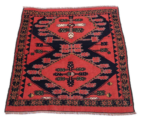 Afghaans tapijt - 154 x 126 cm - rood