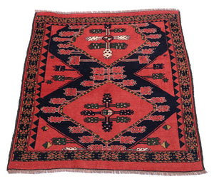 Afghaans tapijt - 154 x 126 cm - rood